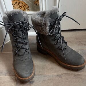 Timberland Women's Charcoal Fur-Lined Boots